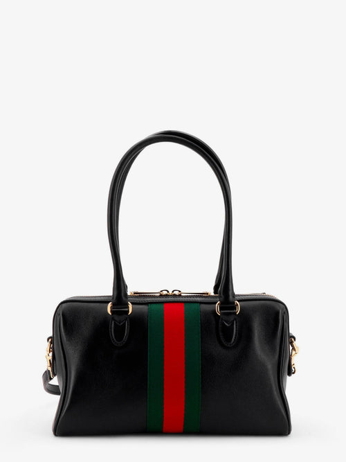 Gucci Borsetto leather handbag with Web detail on the front - Black