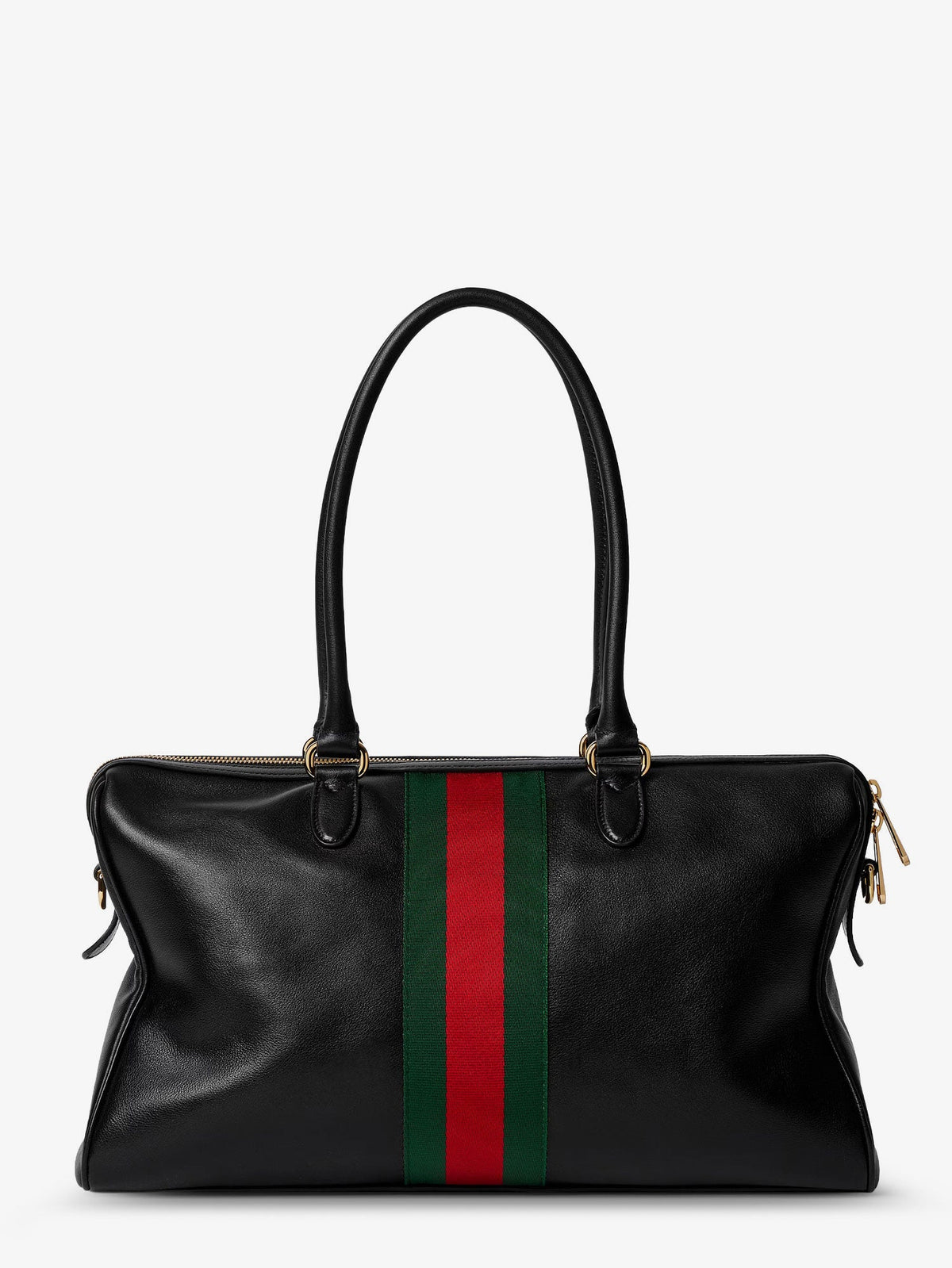 Gucci Leather shoulder bag with metal clasp - Black