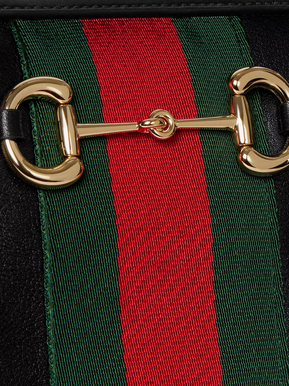 Gucci Leather shoulder bag with metal clasp - Black