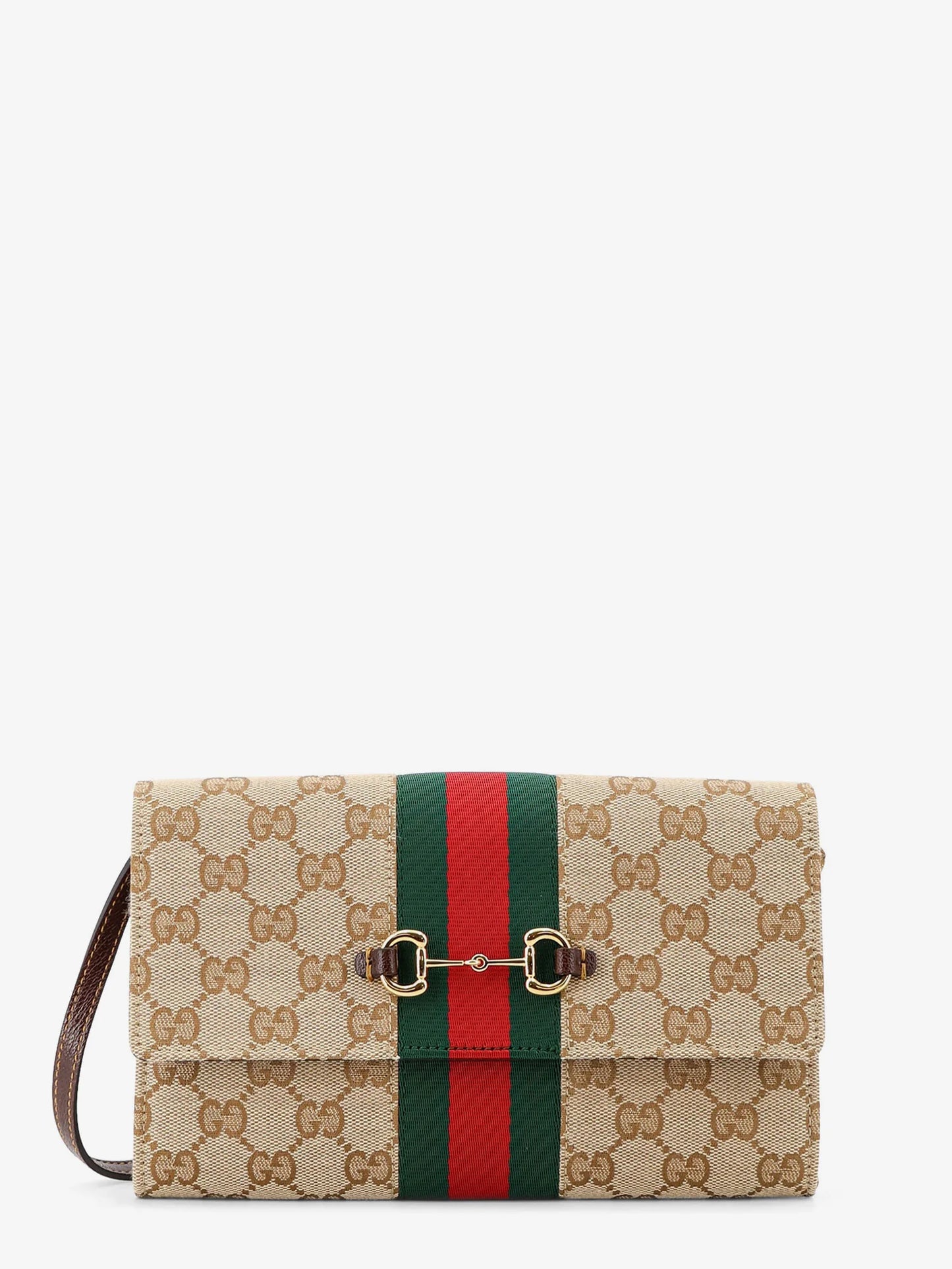 GUCCI - Gucci Horsebit Web GG fabric wallet