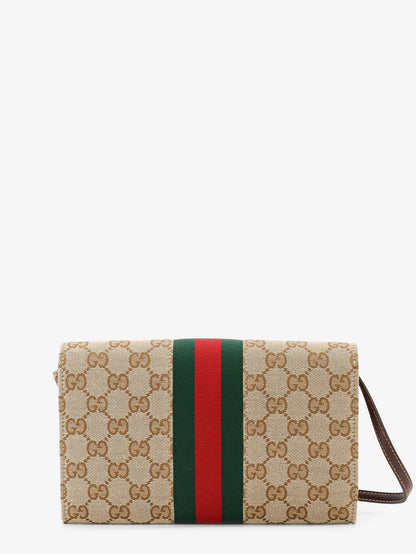 Gucci Gucci Horsebit Web GG fabric wallet - Beige