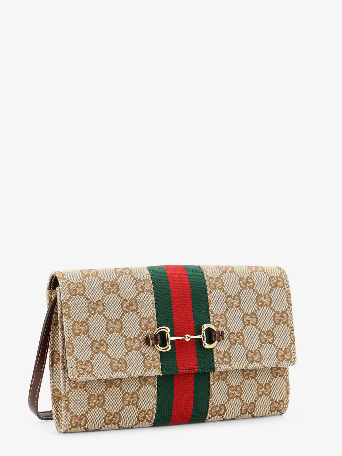 Gucci Gucci Horsebit Web GG fabric wallet - Beige