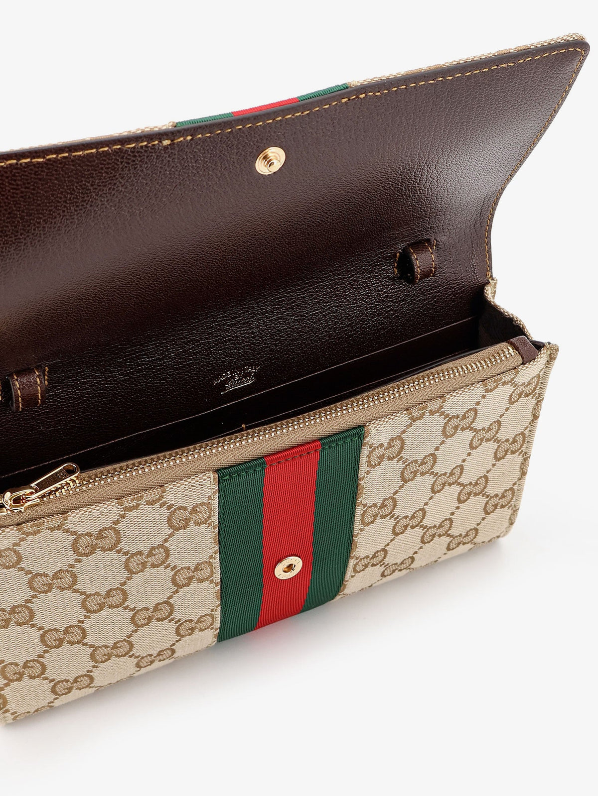 Gucci Gucci Horsebit Web GG fabric wallet - Beige