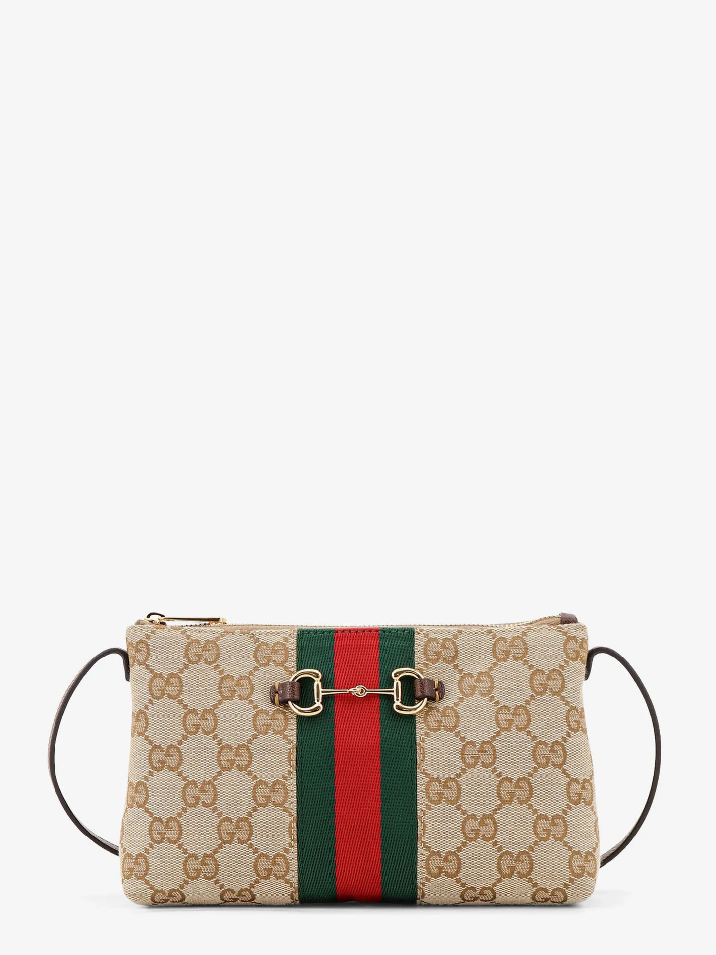 GUCCI - GG fabric crossbody with Nastro Web detail on the front