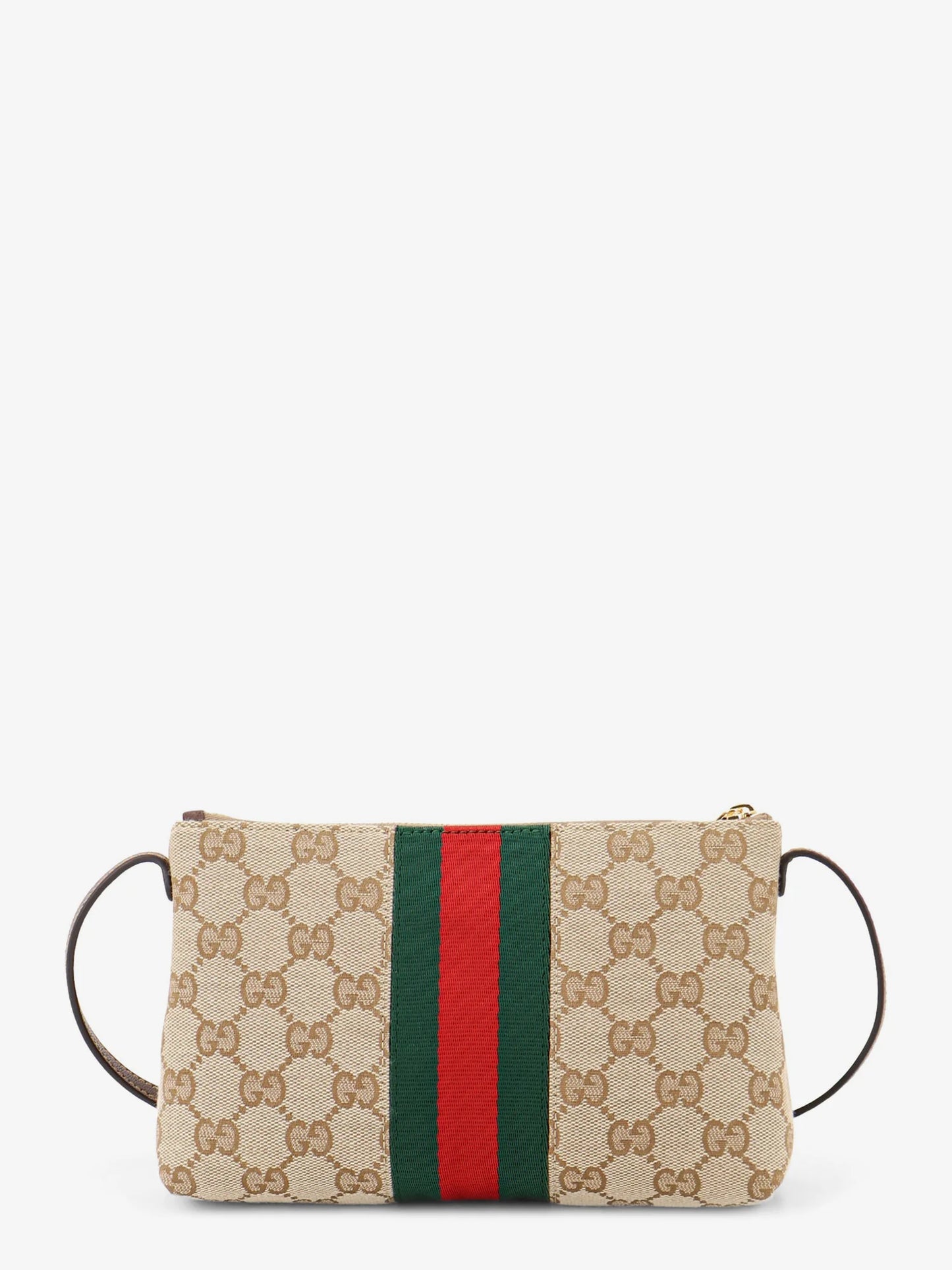GUCCI - GG fabric crossbody with Nastro Web detail on the front