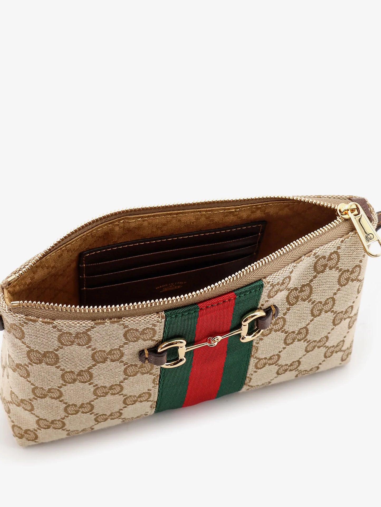 GUCCI - GG fabric crossbody with Nastro Web detail on the front