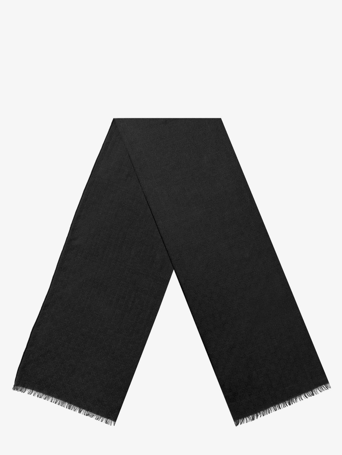 Gucci Wool and silk blend scarf with GG motif - Blackdarkgreen