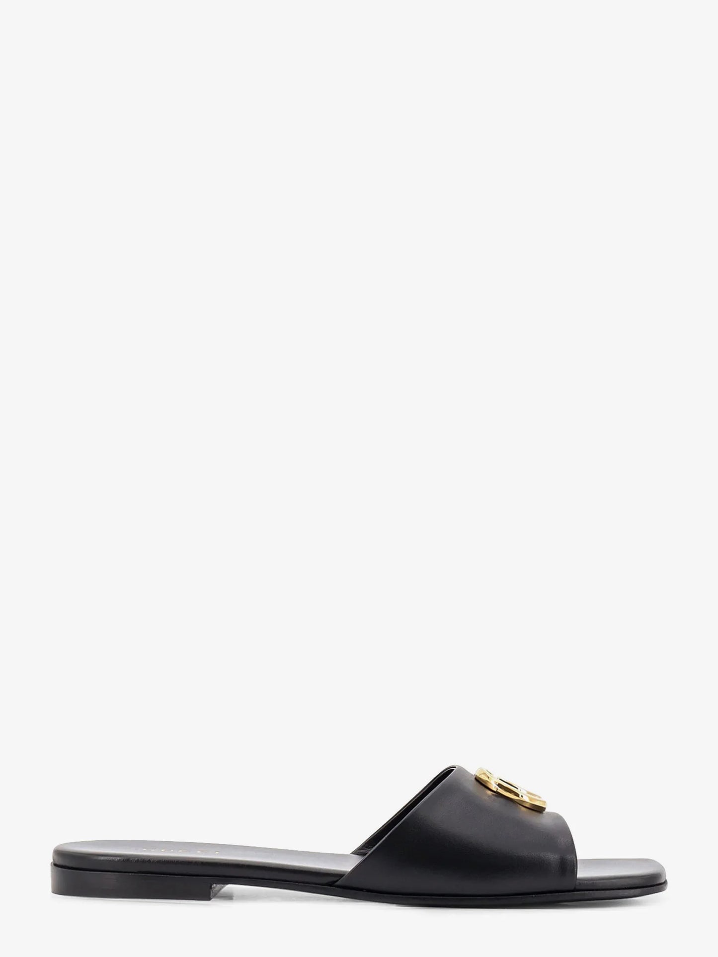 Gucci Slide Sandals With Metal Gg Logo