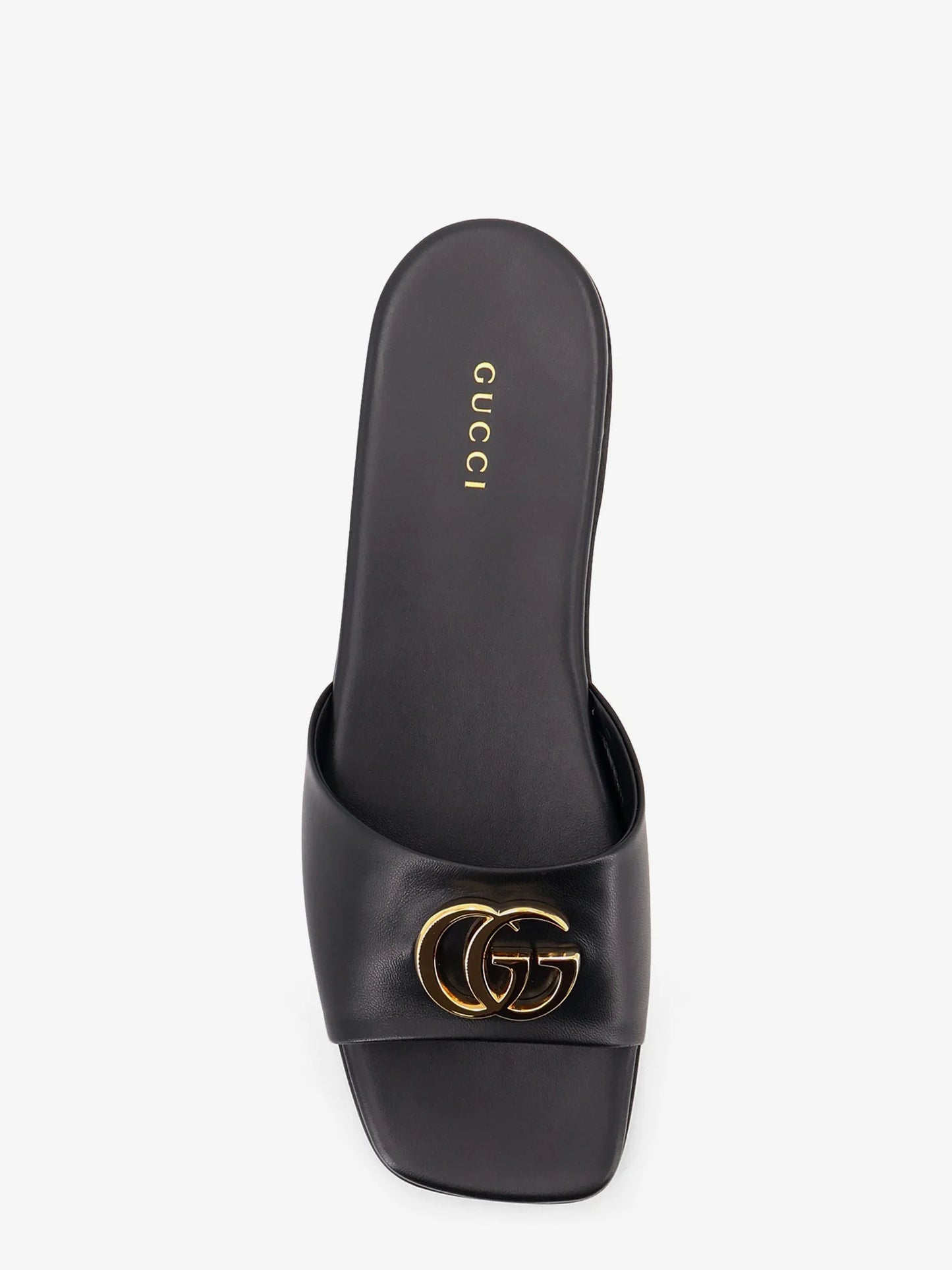 Gucci Slide Sandals With Metal Gg Logo