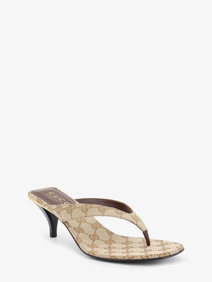 Gucci Vittoria Gg Fabric Flip Flops Sandals