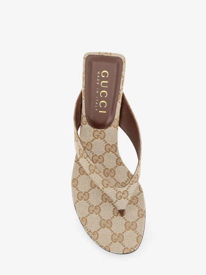 Gucci Vittoria Gg Fabric Flip Flops Sandals