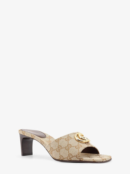 GUCCI - GG fabric sandals with logo on the front