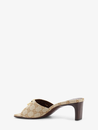GUCCI - GG fabric sandals with logo on the front