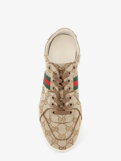 GUCCI - Stretch GG fabric sneakers with Nastro Web on the side