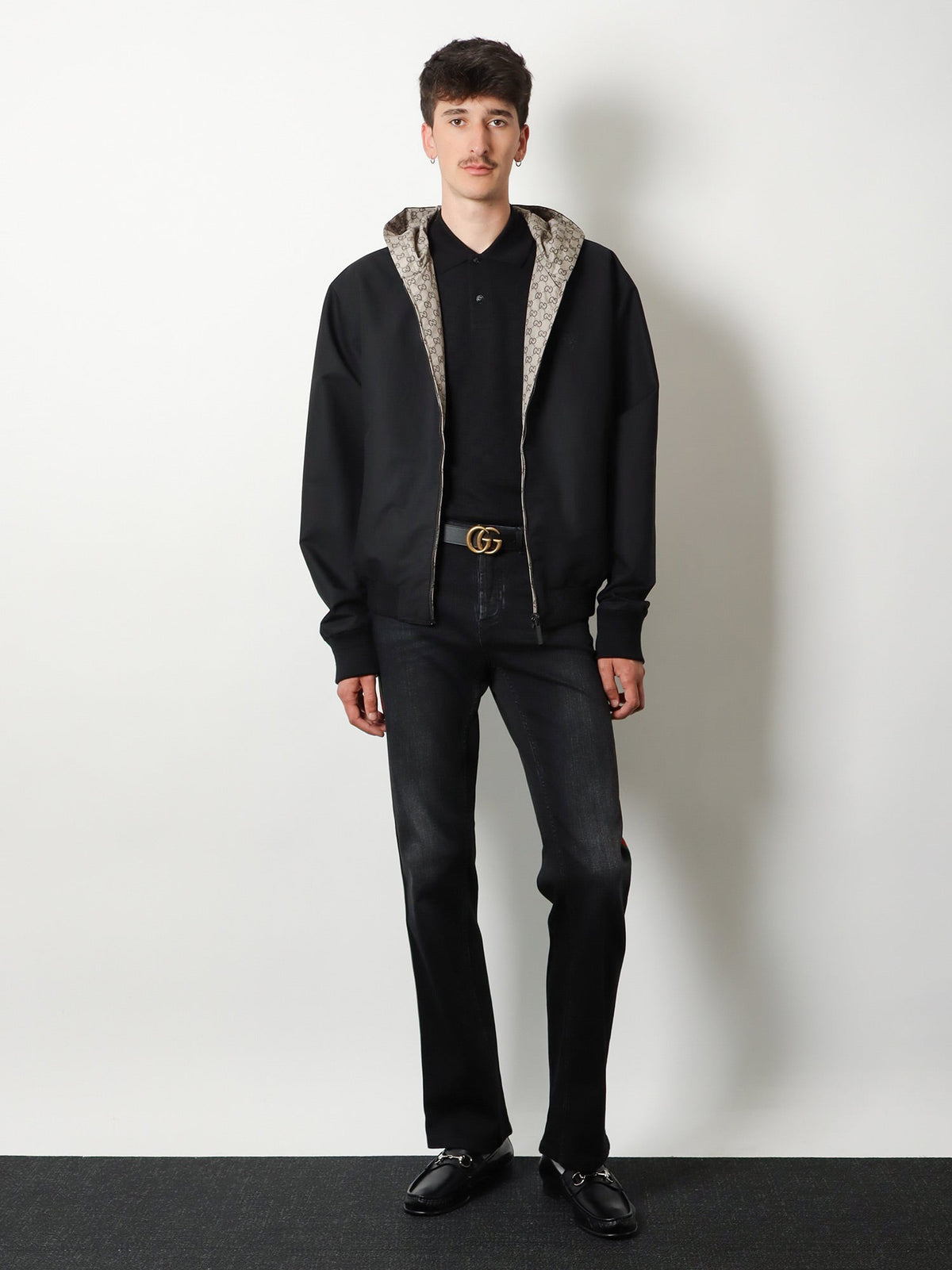 Gucci Reversible cotton and GG nylon jacket - Black