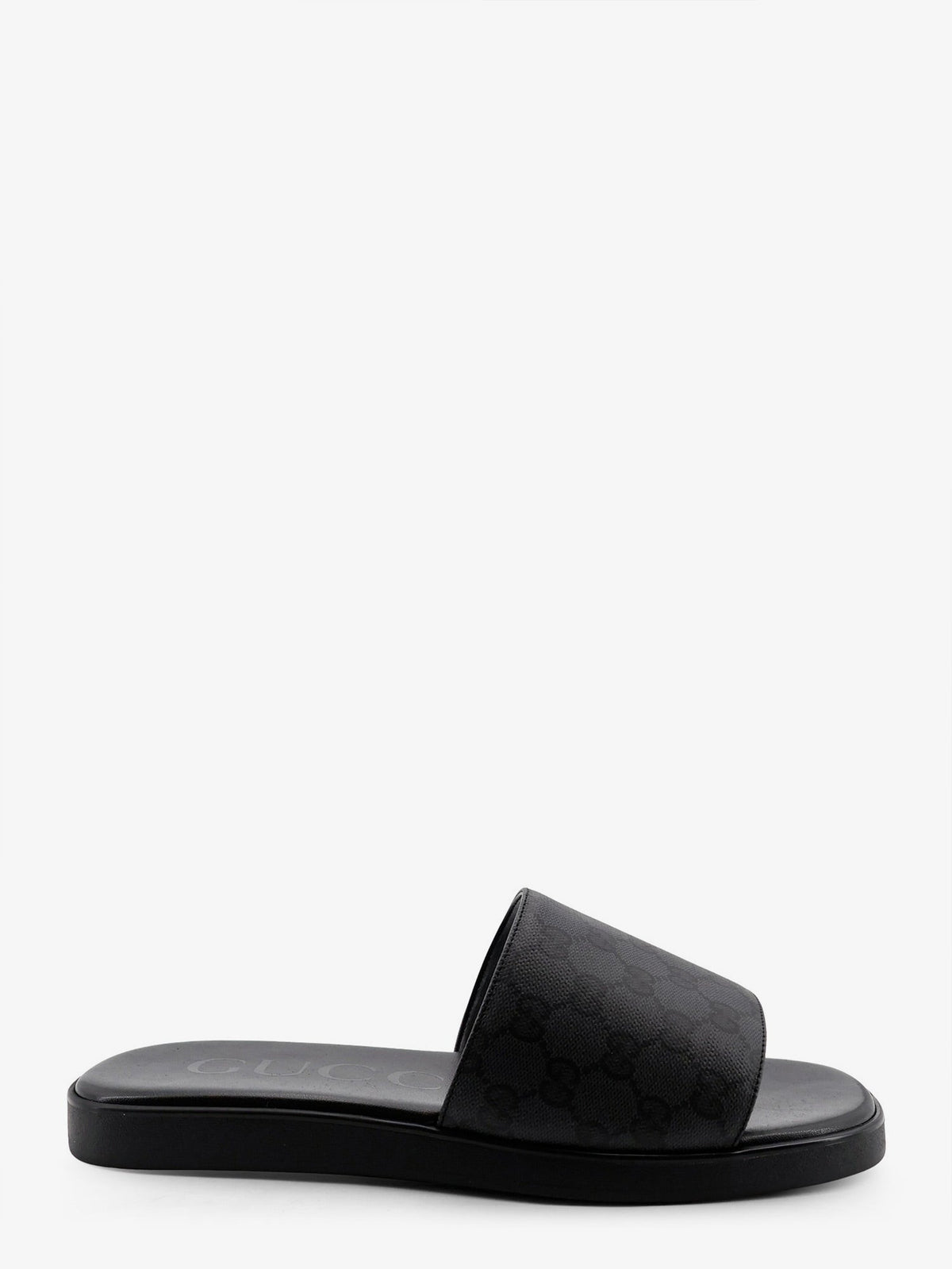 Gucci Denim sandals with GG motif - Black-Black