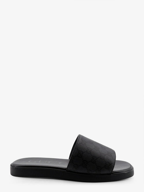 Gucci Denim sandals with GG motif - Black-Black