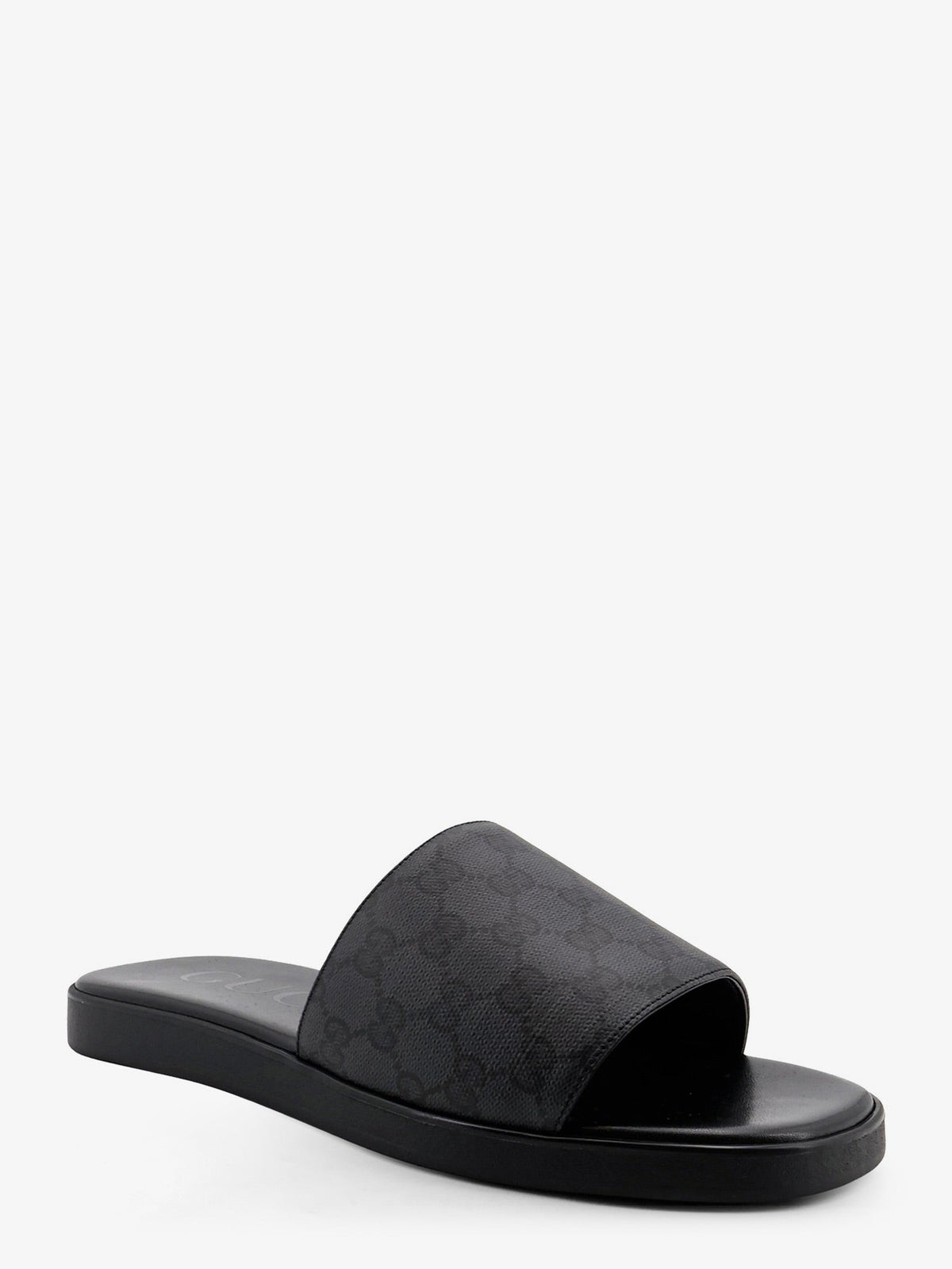 Gucci Denim sandals with GG motif - Black-Black