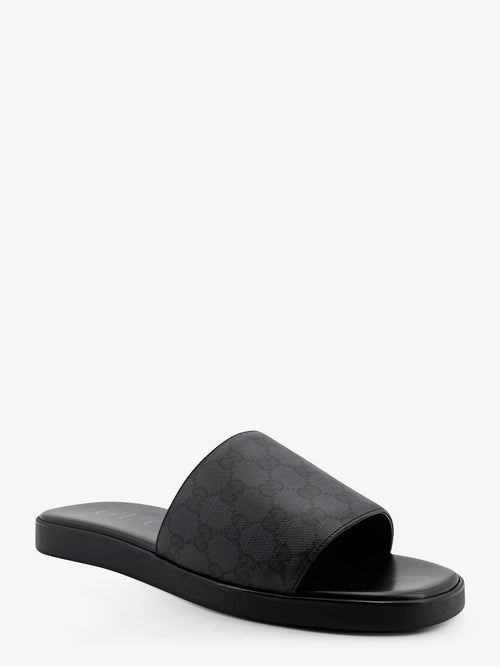Gucci Denim sandals with GG motif - Black-Black