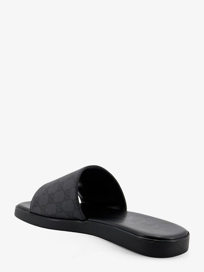 Gucci Denim sandals with GG motif - Black-Black