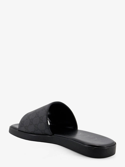 Gucci Denim sandals with GG motif - Black-Black