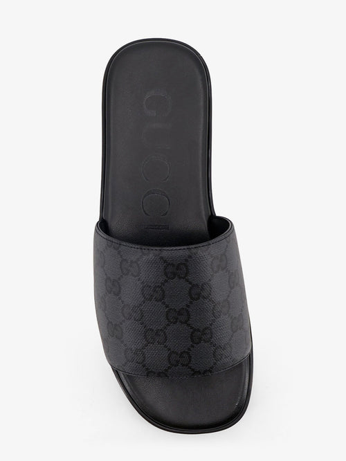 Gucci Denim sandals with GG motif - Black-Black