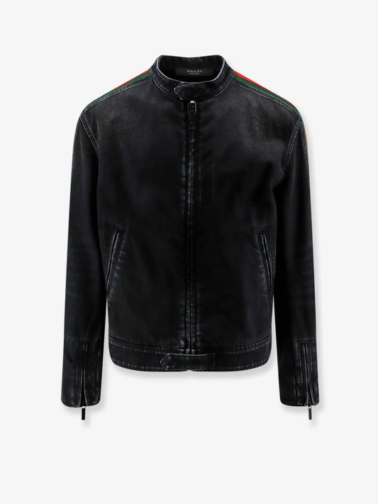 Gucci Black Denim Jacket Certified Cotton Jacket With A Faded Effect