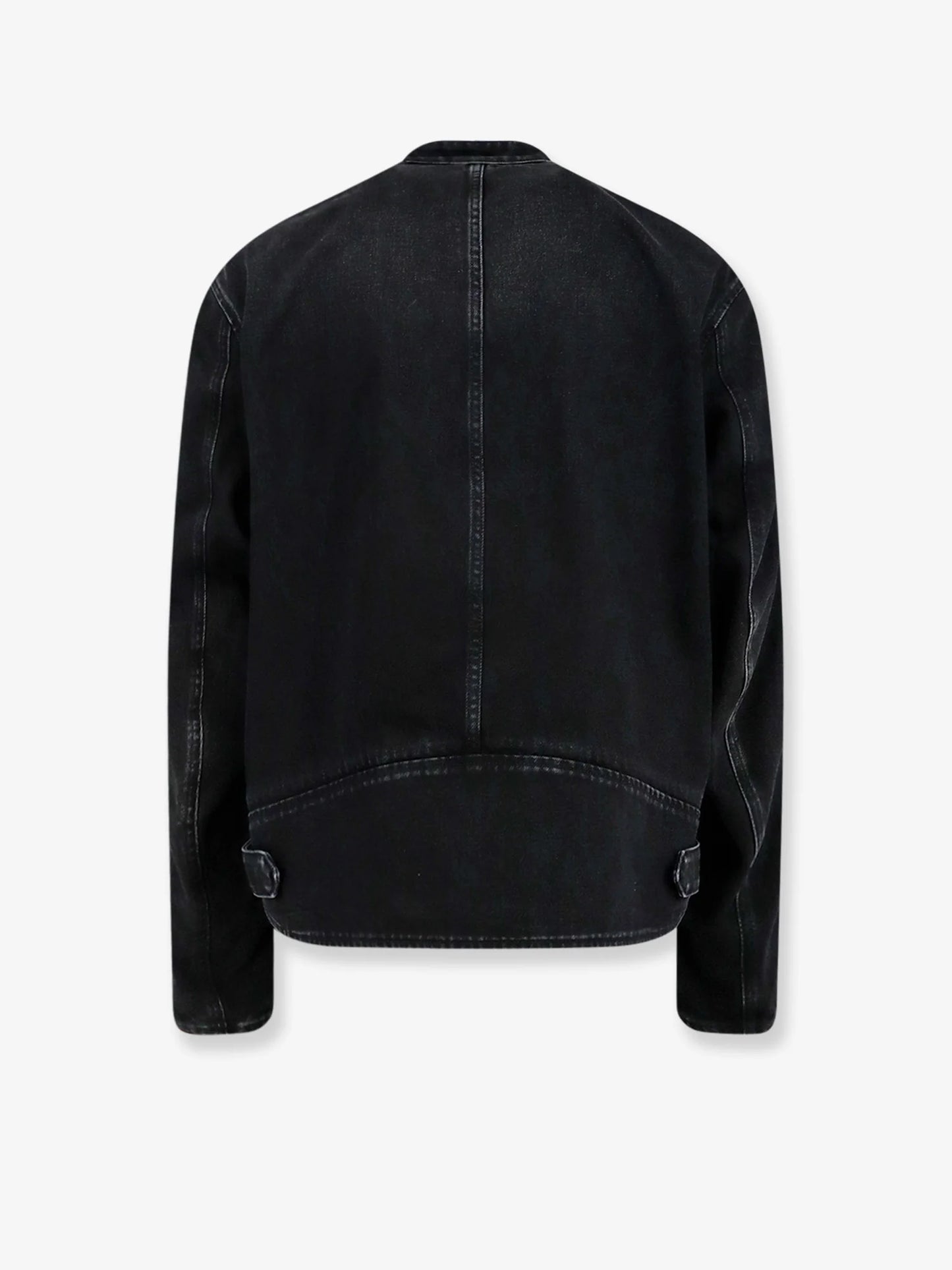 GUCCI - Black denim jacket certified cotton jacket with a faded effect