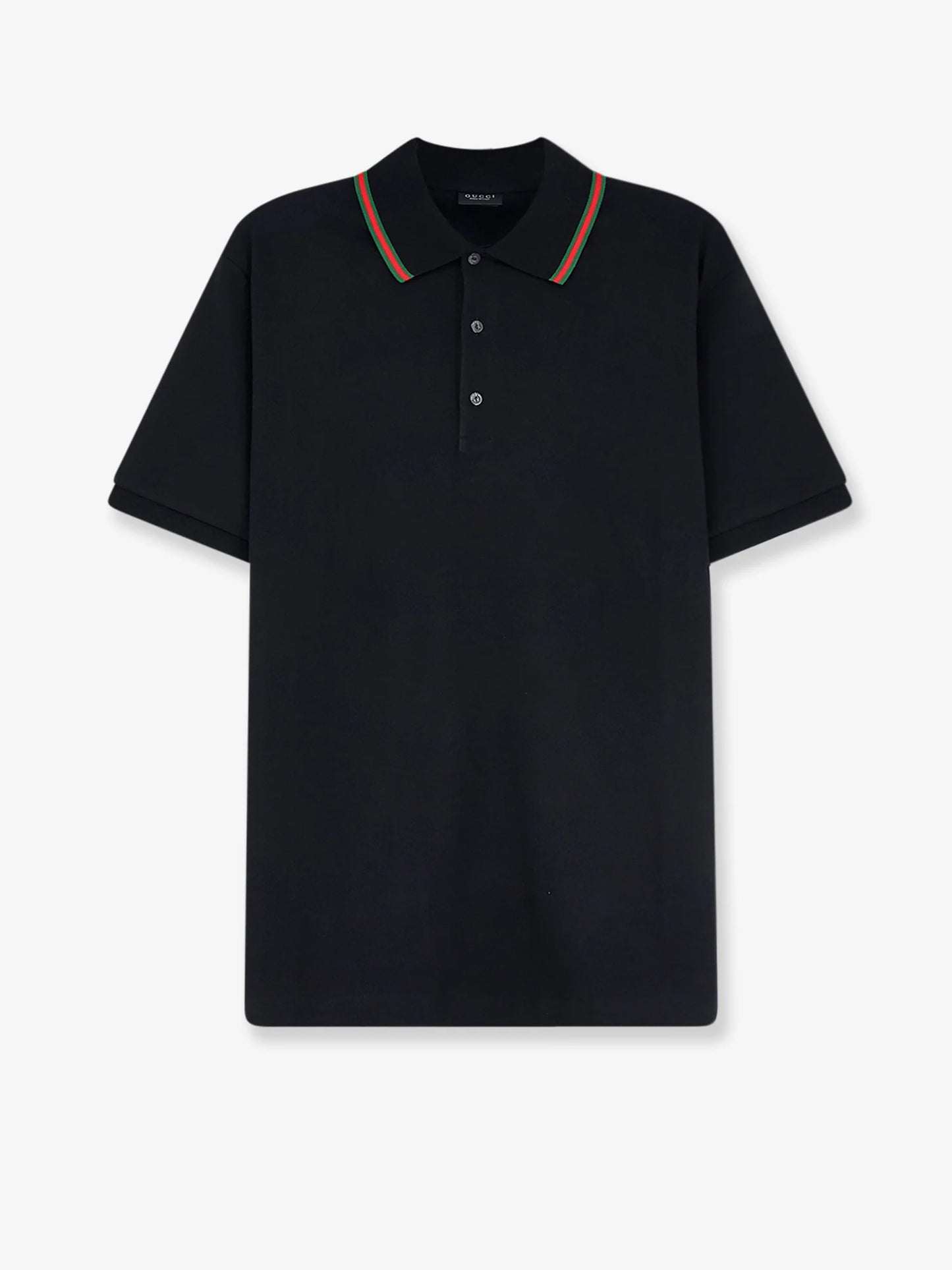 Gucci Cotton Polo With Nastro Web Detail On The Collar