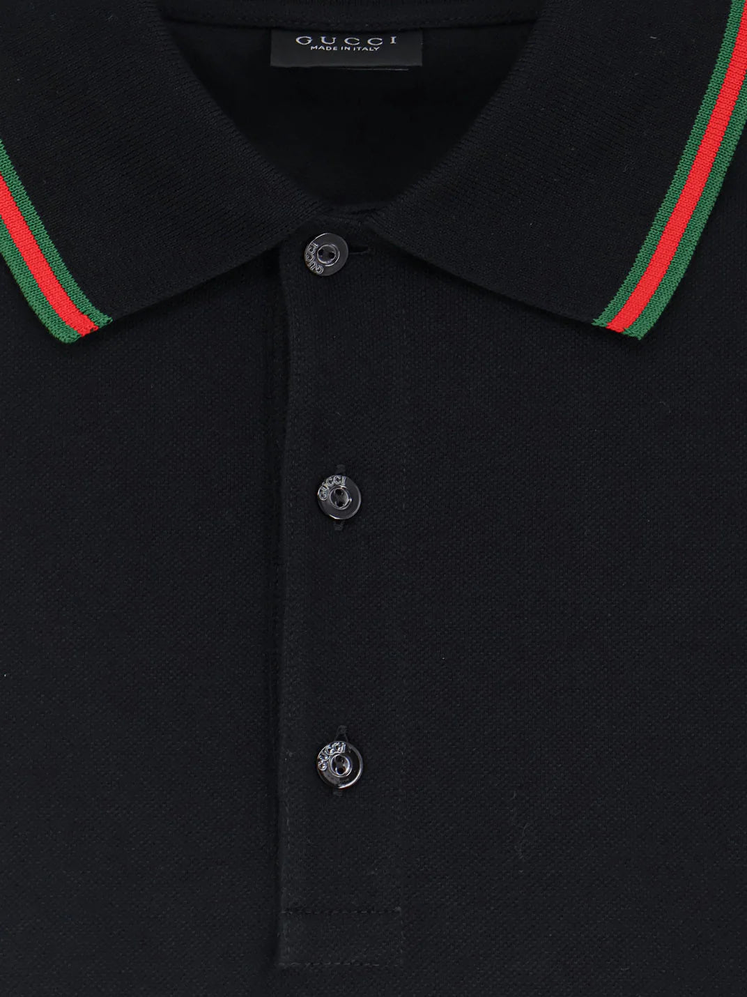 Gucci Cotton Polo With Nastro Web Detail On The Collar