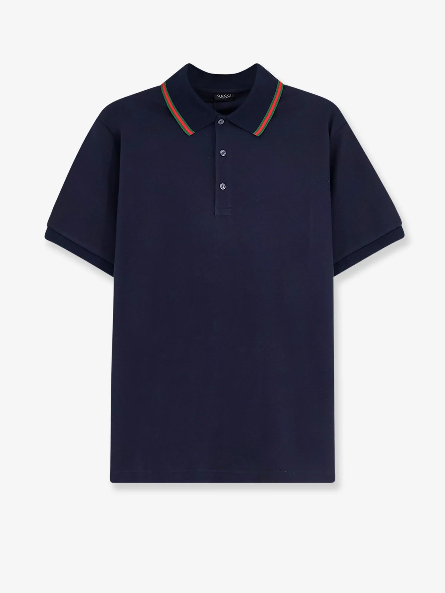 Gucci Cotton Polo With Nastro Web Detail On The Collar