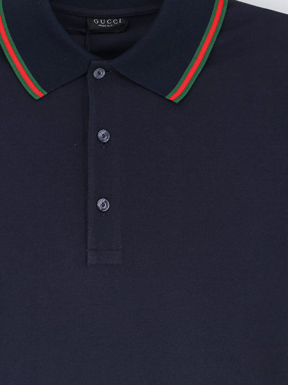 Gucci Cotton polo with Nastro Web detail on the collar - Urbanblue