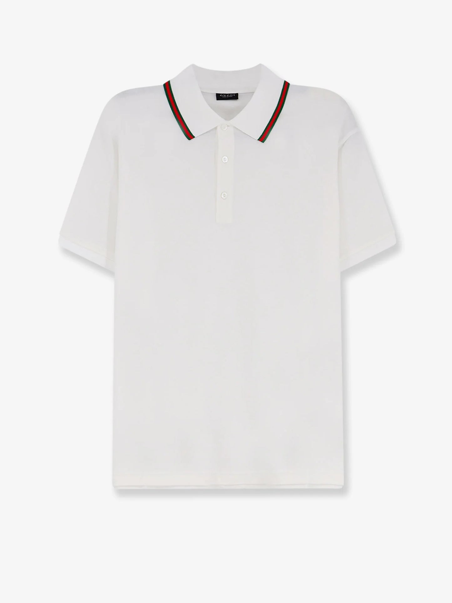 Gucci Cotton Polo With Nastro Web Detail On The Collar