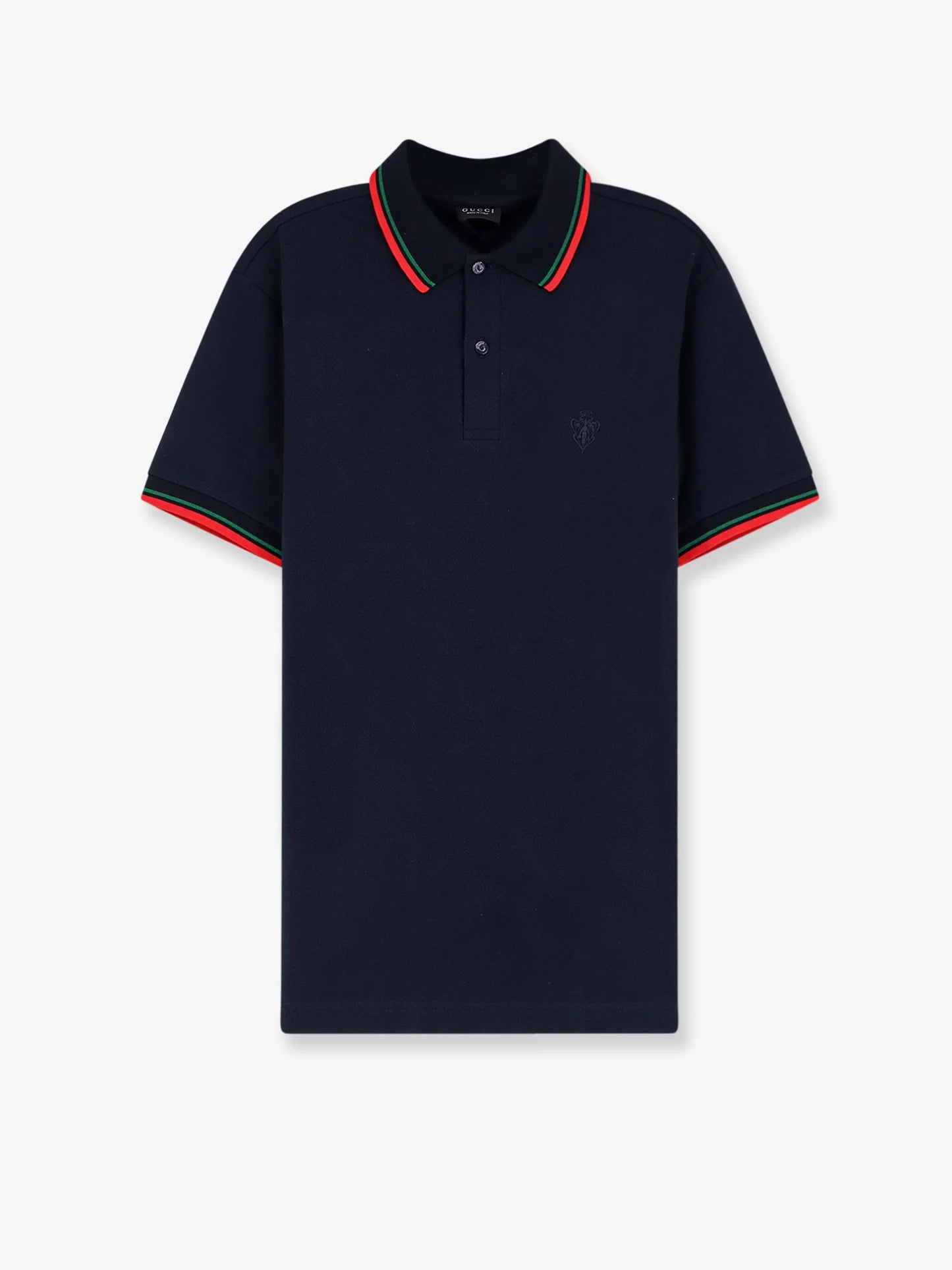 GUCCI - Cotton polo shirt with embroidered logo on the front