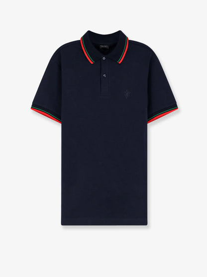 GUCCI - Cotton polo shirt with embroidered logo on the front