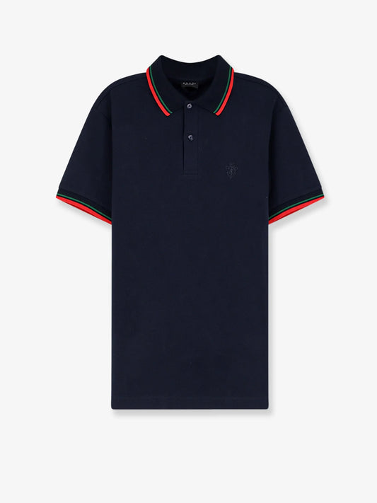 Gucci Cotton Polo Shirt With Embroidered Logo On The Front