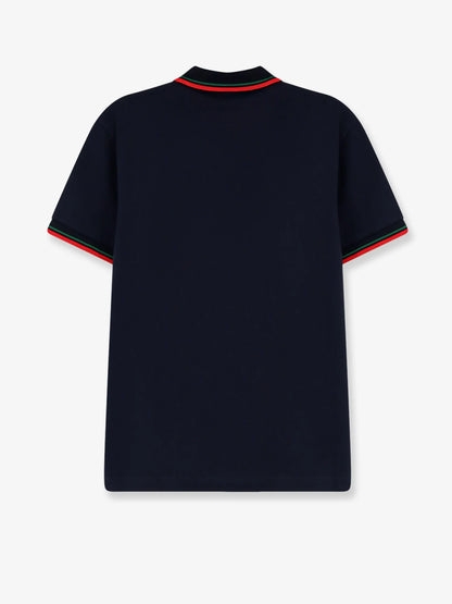 GUCCI - Cotton polo shirt with embroidered logo on the front