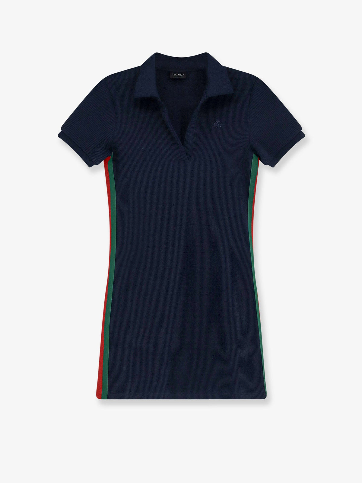 Gucci Ribbed cotton jersey dress with Web - Blue