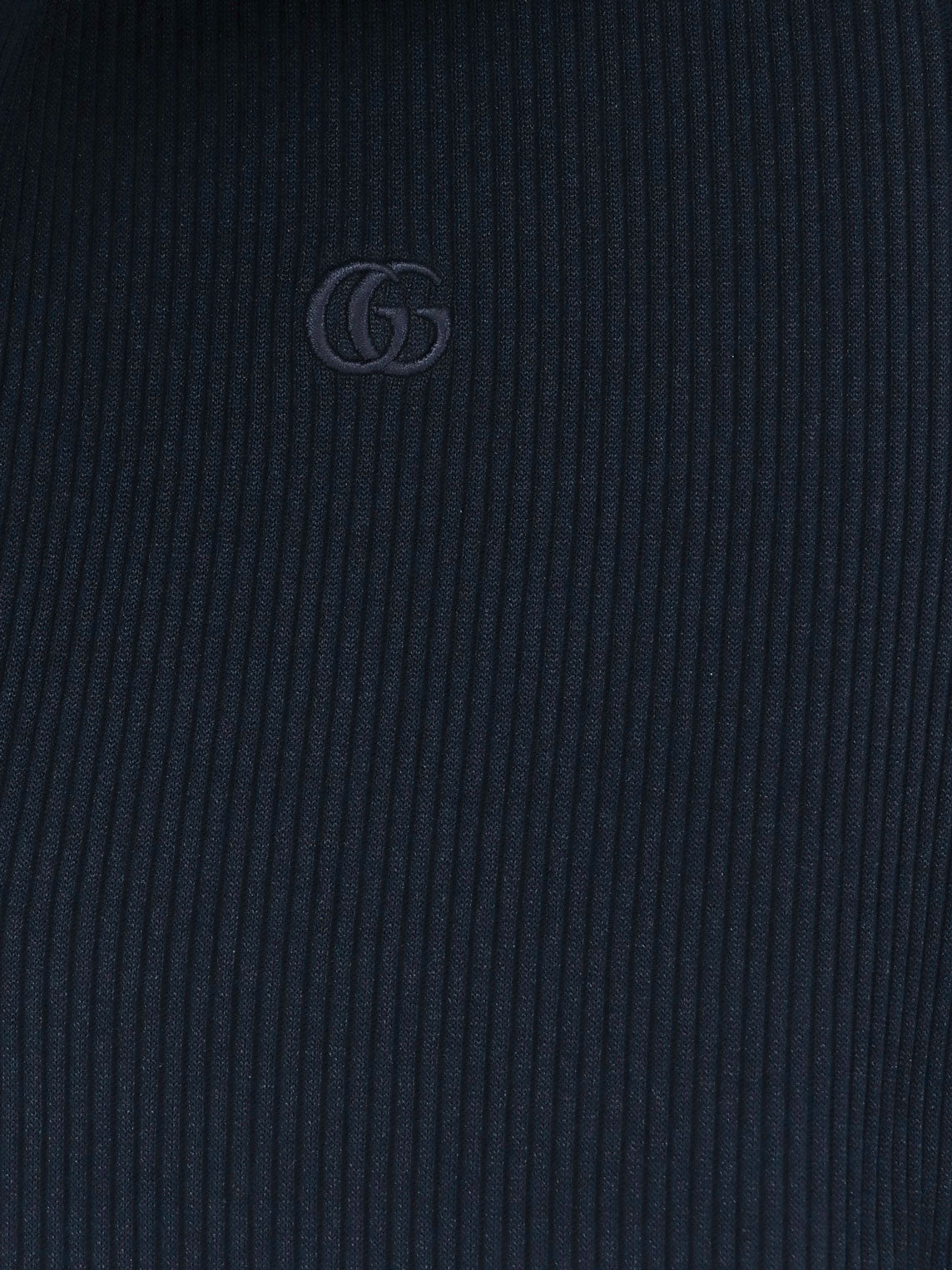 Gucci Ribbed cotton jersey dress with Web - Blue