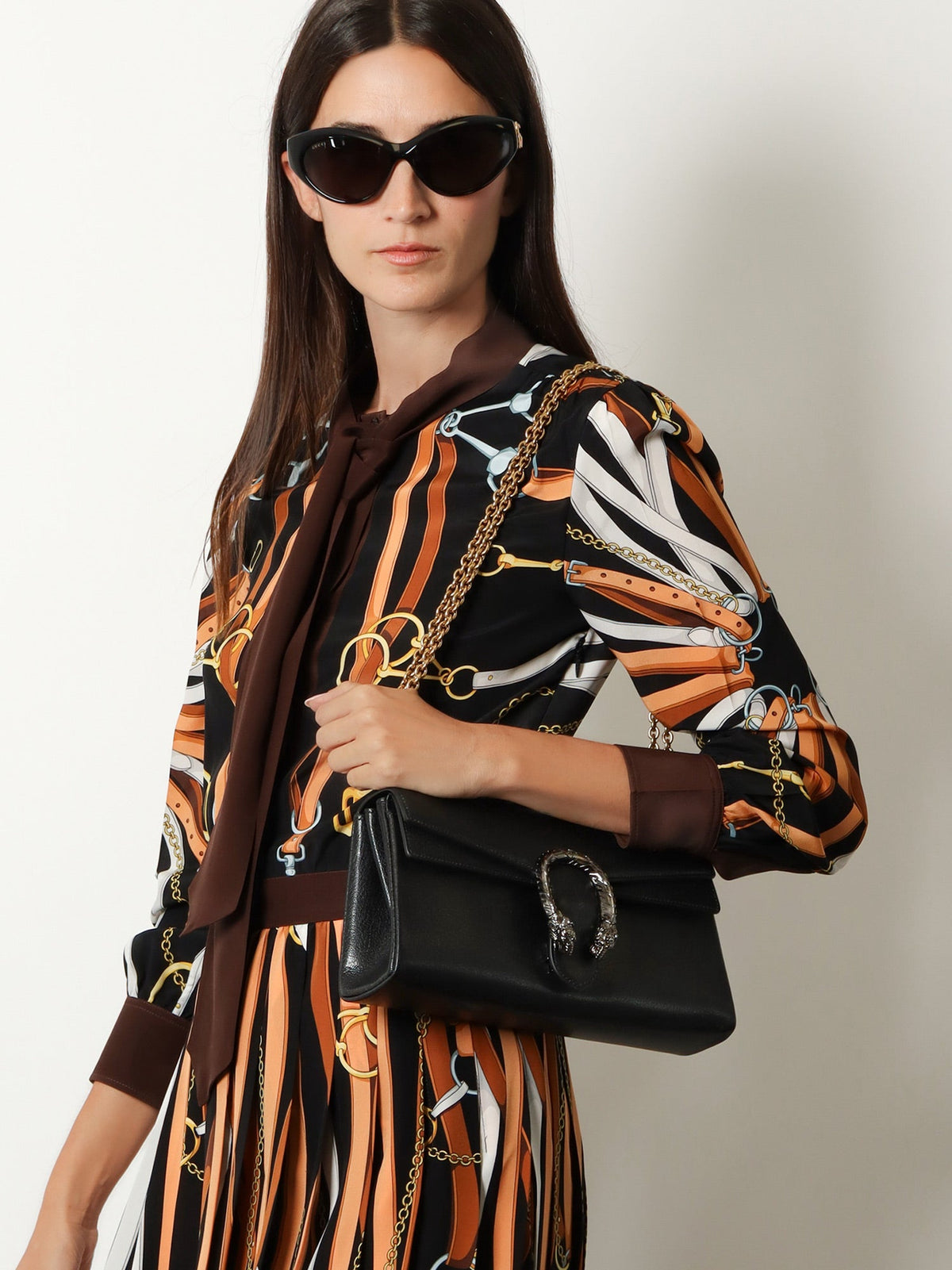 Gucci Dionysus leather crossbody bag - Black