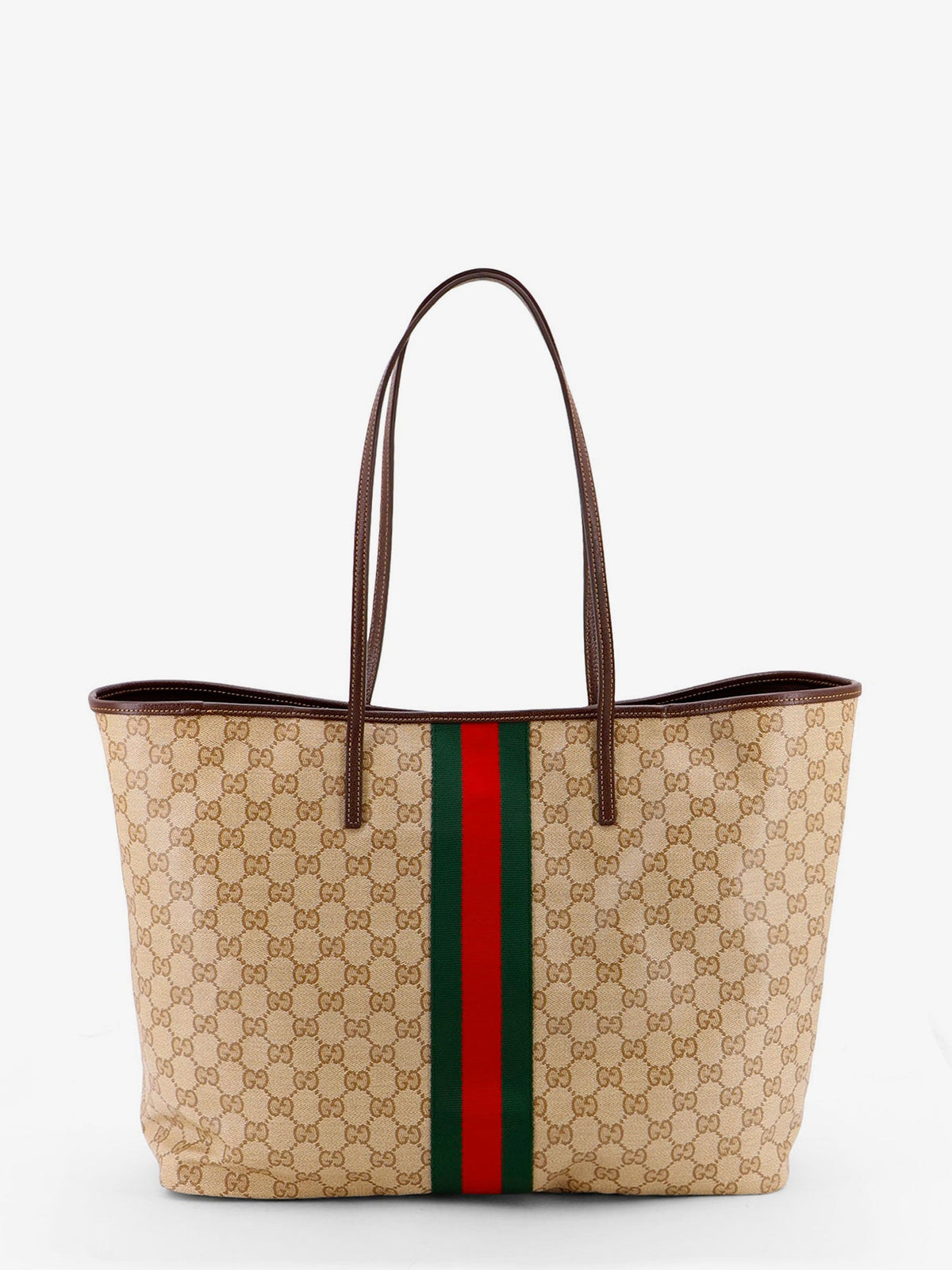 Gucci Tribeca coated canvas shopping bag with GG motif - Beige