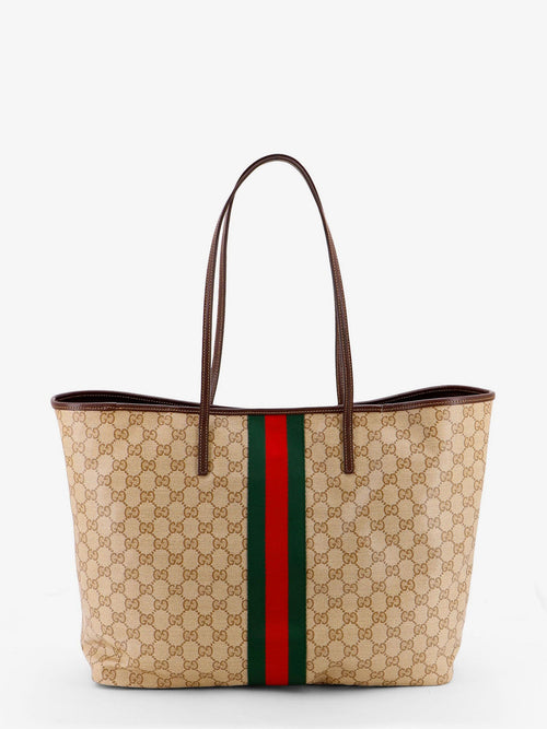 Gucci Tribeca coated canvas shopping bag with GG motif - Beige