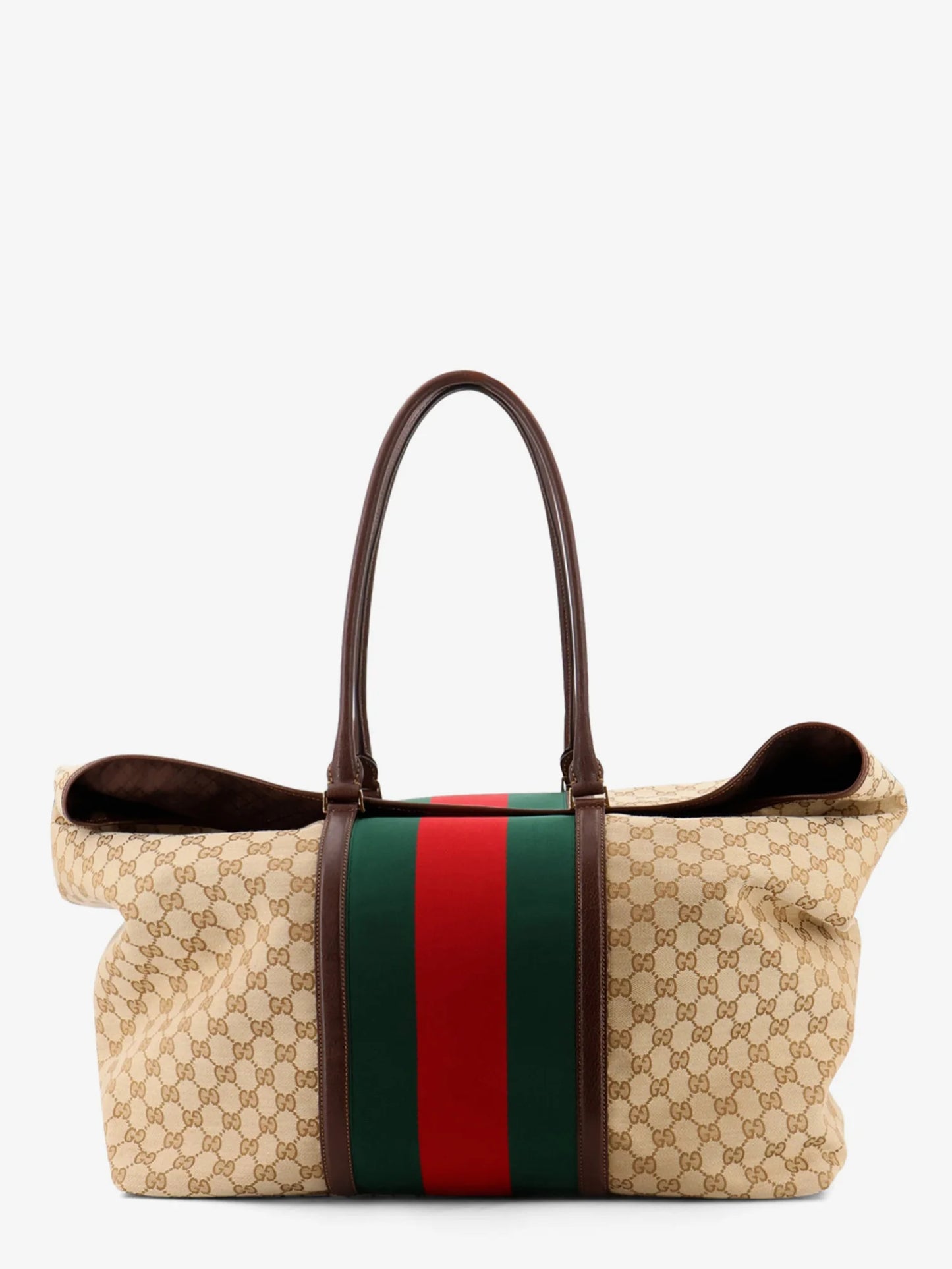 GUCCI - GG fabric travel bag with Web detail on the front