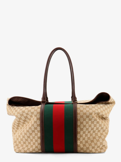 GUCCI - GG fabric travel bag with Web detail on the front