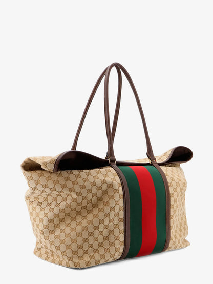 GUCCI - GG fabric travel bag with Web detail on the front