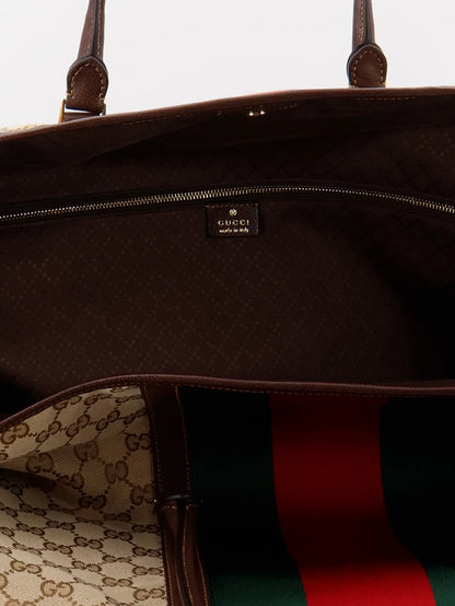 GUCCI - GG fabric travel bag with Web detail on the front