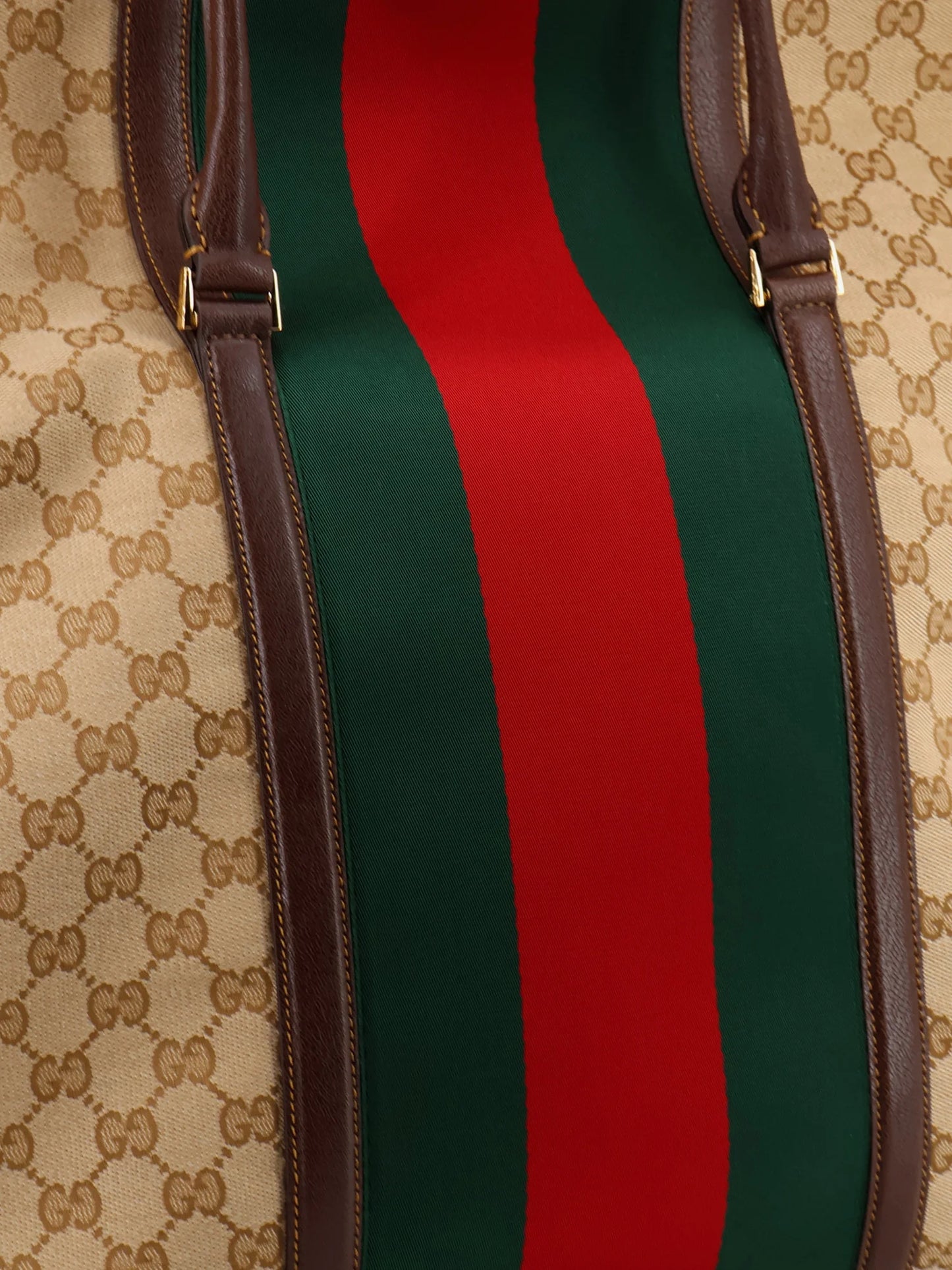 GUCCI - GG fabric travel bag with Web detail on the front