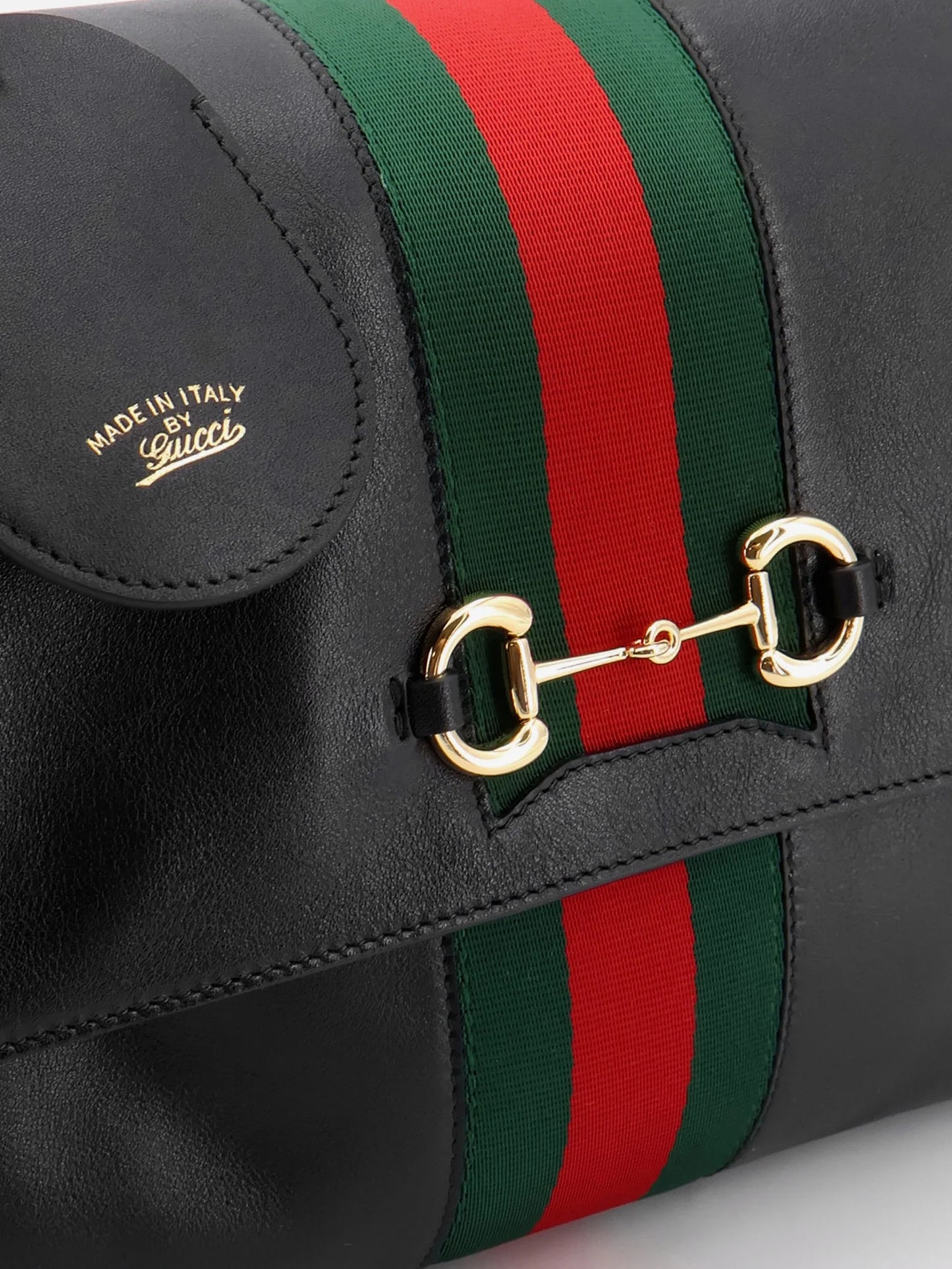 GUCCI - Paparazzo leather handbag with front Web detail