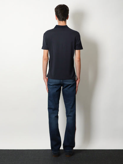 Gucci Cotton polo shirt with Web print on the front - Urbanbluemc
