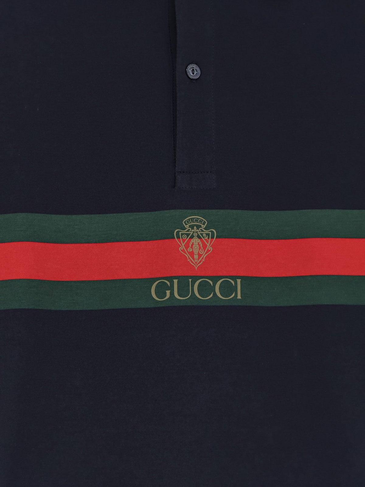 Gucci Cotton polo shirt with Web print on the front - Urbanbluemc